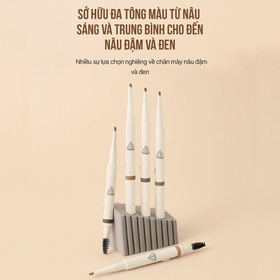 Bút Chì Kẻ Mày 3CE Easy Brow Designing Pencil 0.13g - 1
