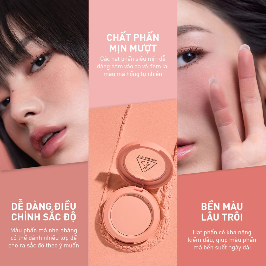 Phấn Má Hồng 3CE Face Blush 5.5g .#Rose Beige - Hình ảnh chính thức
