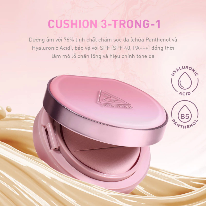 Phấn Nước 3CE Fitting Mesh Cover Cushion 11g .#W01 - Hình ảnh chính thức