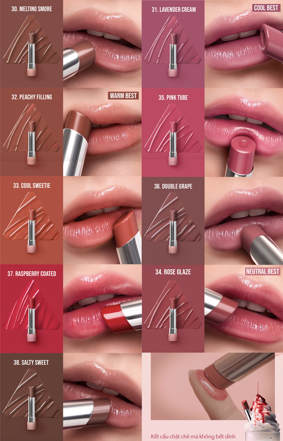 Son Bóng Dưỡng Môi 3CE Glazy Lip Glow 5g giúp đôi môi căng mọng, soi bóng tự nhiên mà không nặng môi Son Bóng Dưỡng Môi 3CE Glazy Lip Glow 5g