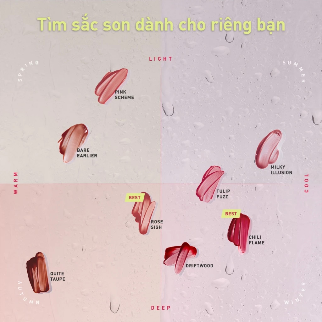 Son Bóng 3CE Misty Lip Bare 4.6g .#10 Quiet Taupe - Hình ảnh chính thức