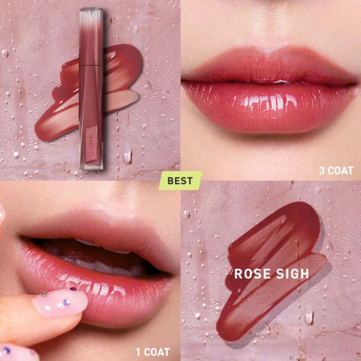 Son Bóng 3CE Misty Lip Bare 4.6g .#11 Rose Sigh - Hình ảnh chính thức