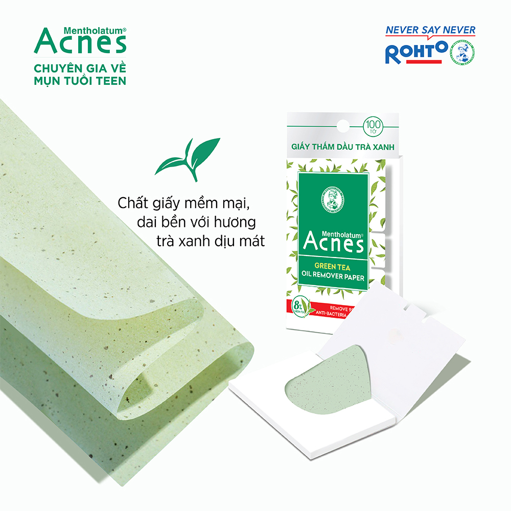 Acnes Green Tea Oil Remover Paper 100 pcs