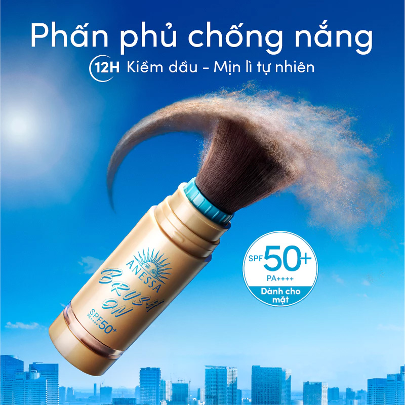 Phấn Phủ Chống Nắng Anessa Perfect UV Brush-On Powder SPF50+ PA++++ 3g giúp kiềm dầu hiệu quả, làm mịn da tức thì và hỗ trợ chống nắng tiện lợi khi cần dặm lại trong ngày. Phấn Phủ Chống Nắng Anessa Perfect UV Brush-On Powder SPF50+ PA++++ 3g - 1
