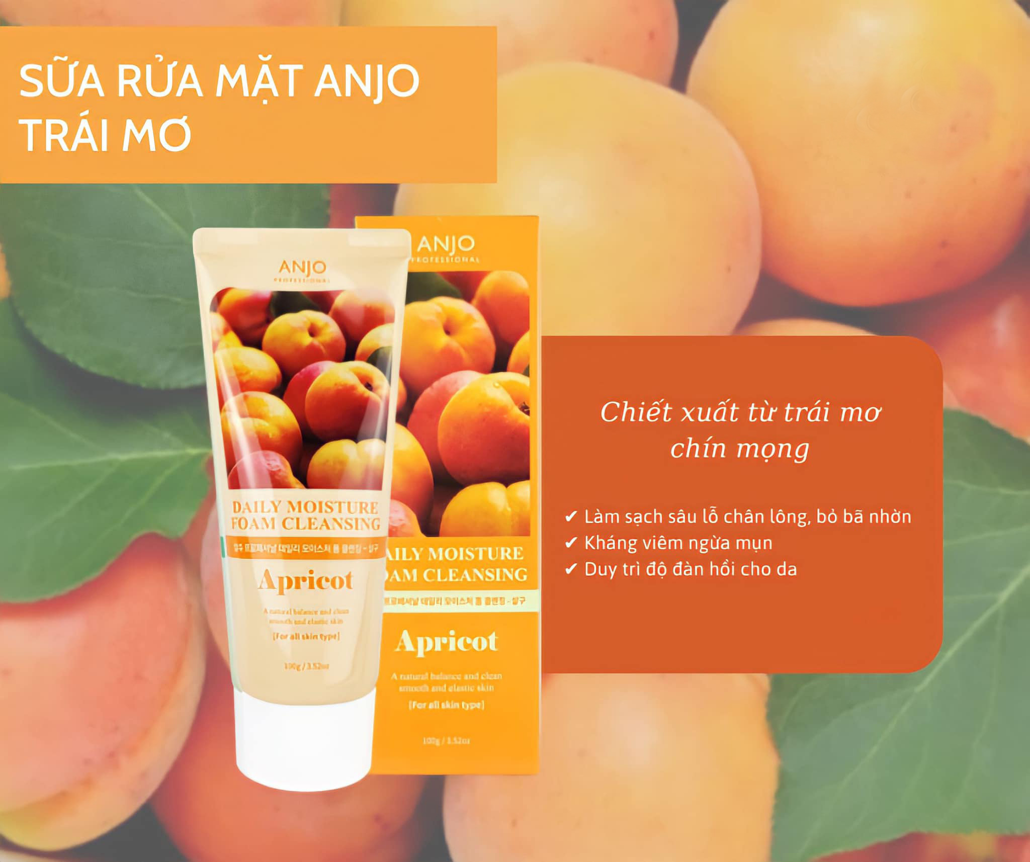 Anjo Professional Daily Moisture Foam Cleansing Apricot 100g