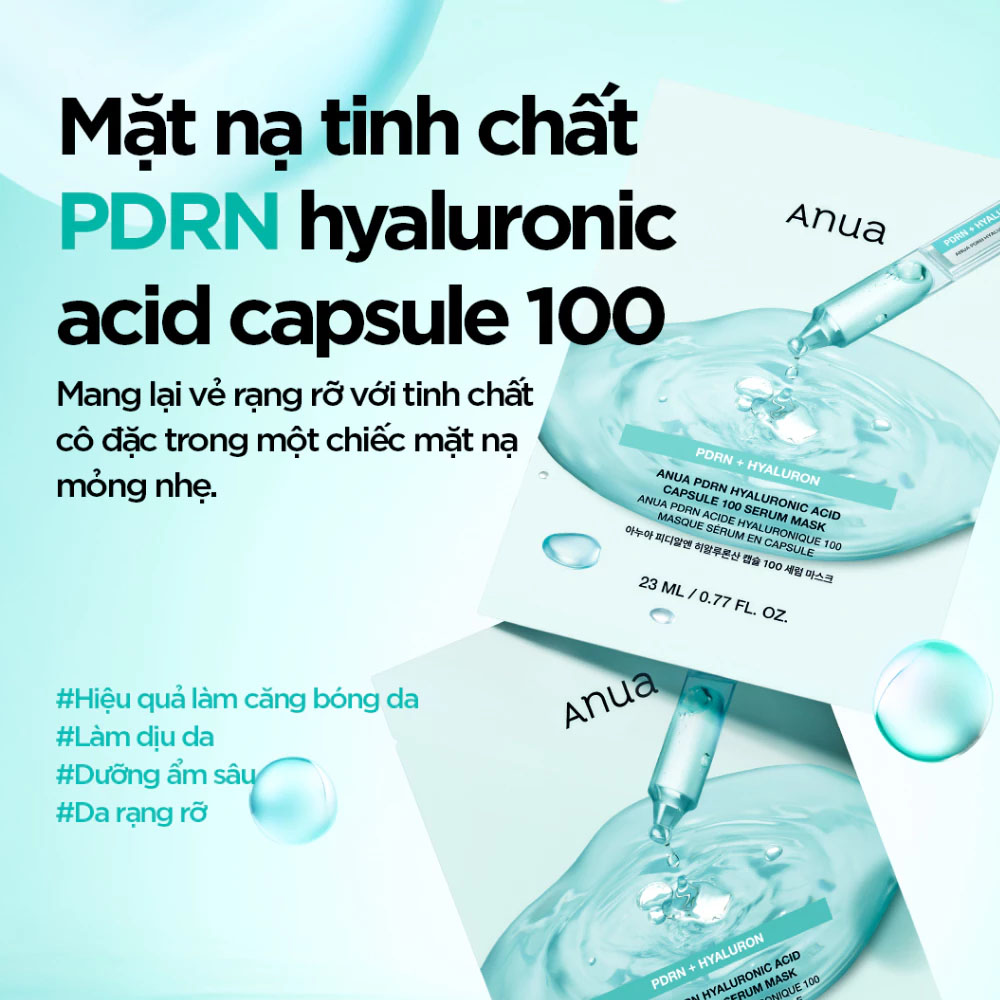 Mặt Nạ Anua PDRN Hyaluronic Acid Capsule 100 Serum Mask 23ml