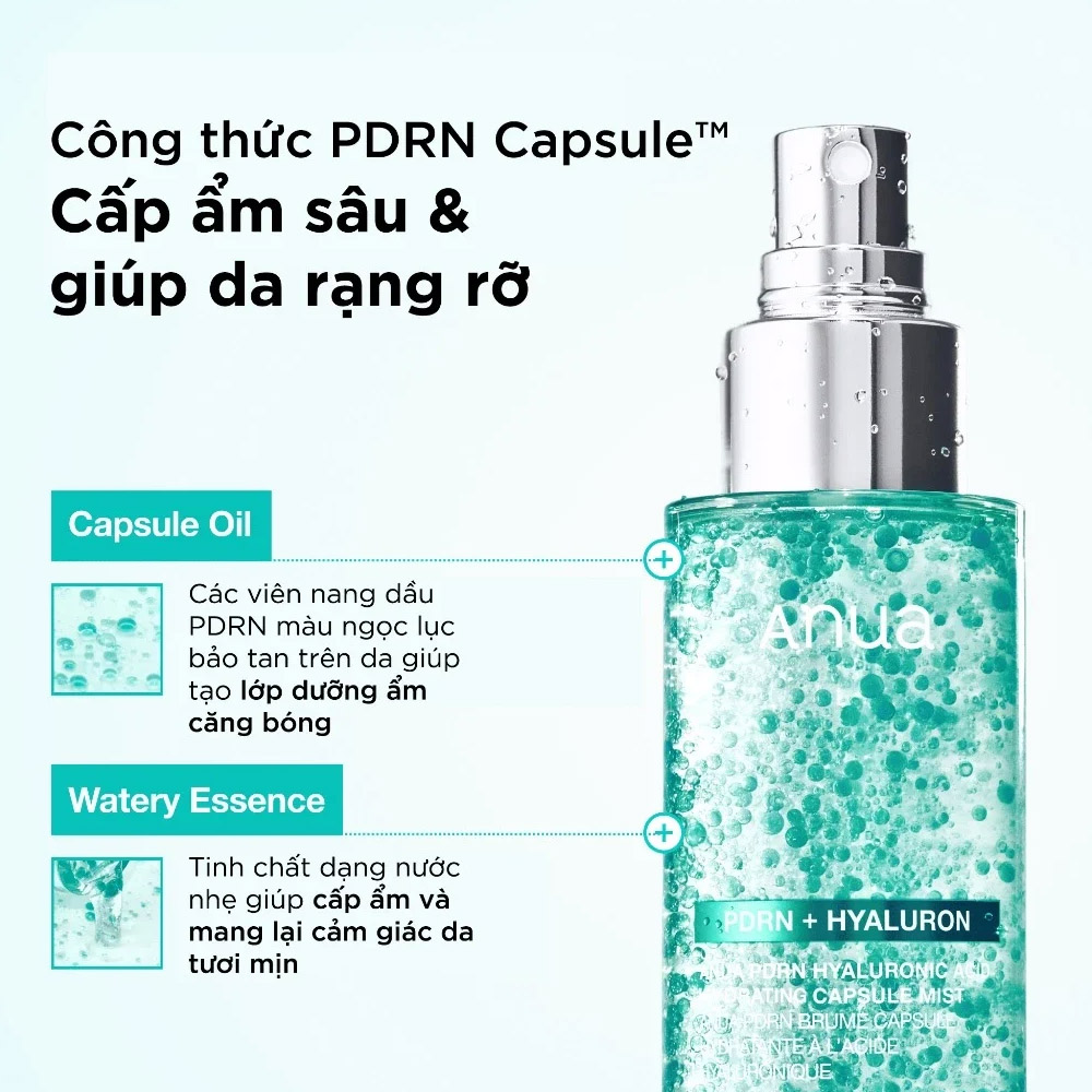Xịt khoáng Anua PDRN Hyaluronic Acid Hydrating Capsule Mist 100ml