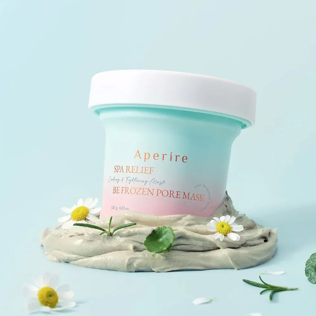 Mặt Nạ Đất Sét Băng Lạnh Thu Nhỏ Lỗ Chân Lông Aperire Spa Relief Be Frozen Pore Mask 120g - Phù hợp với da dầu, da khô/thiếu ẩm Mặt Nạ Đất Sét Băng Lạnh Thu Nhỏ Lỗ Chân Lông Aperire Spa Relief Be Frozen Pore Mask 120g
