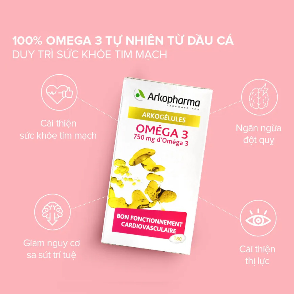 Thực Phẩm Bảo Vệ Sức Khỏe Viên Uống Bổ Sung Omega 3 Arkopharma Arkogelules Omega 3 180 Viên - 1
