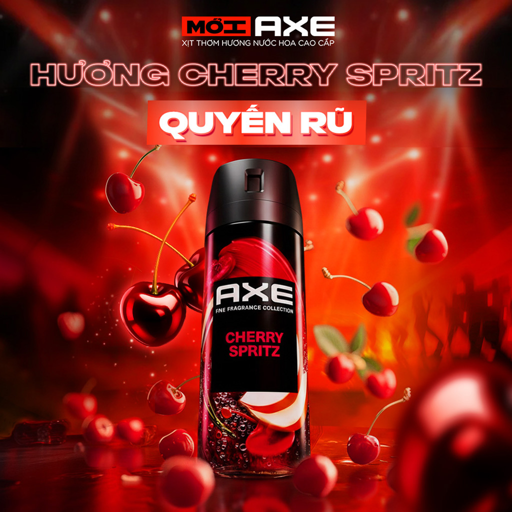 Xịt Ngăn Mùi Axe Hương Nước Hoa Cherry Spritz 135ml