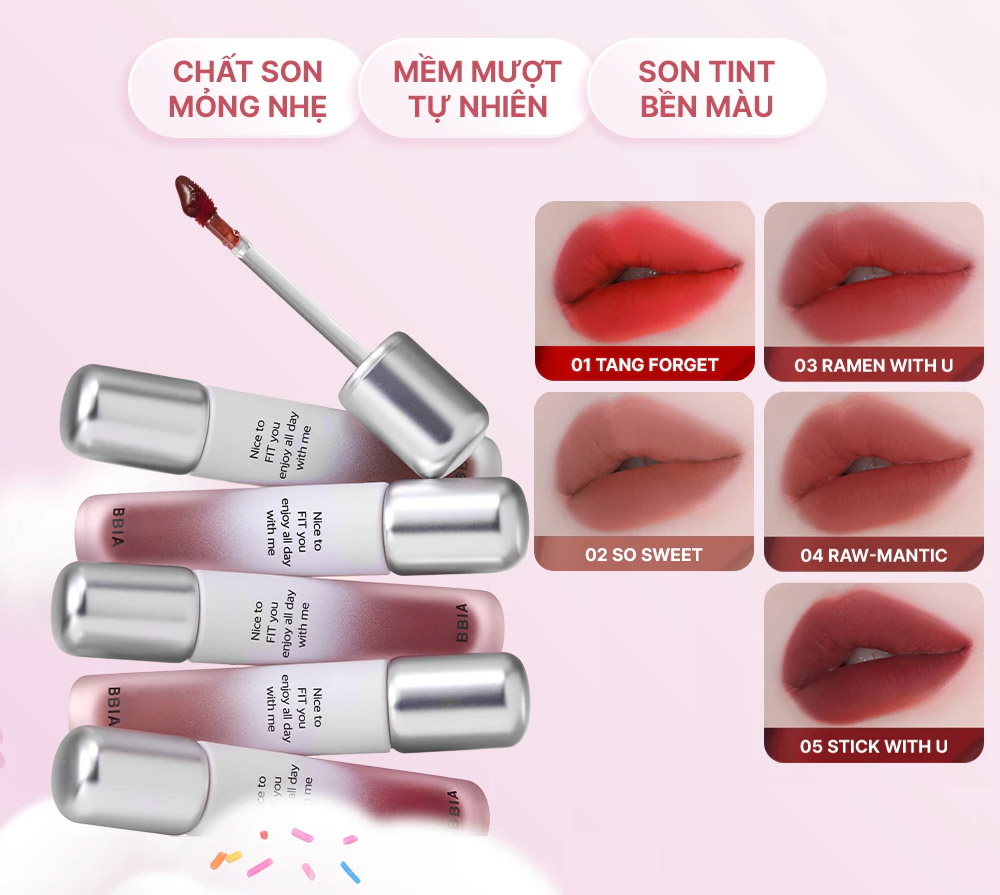 Son Kem Bóng BBIA Air Fit Tint 4g .#05 Stick With U