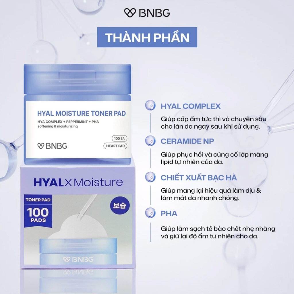 Toner Pad BNBG Hyal Moist Toner Pad 140ml/100pads