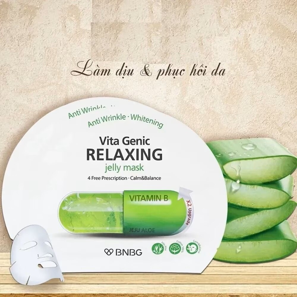 BNBG Vita Genic Relaxing Jelly Mask 30ml - Provides quick hydration, Reduces dry feeling after cleansing, Creates a hydrated base for skincare, Delivers comfortable feeling after use BNBG Vita Genic Relaxing Jelly Mask 30ml