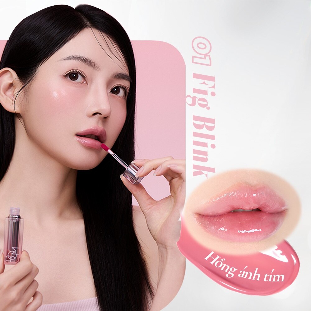 Son Bóng BOM Lip Flash Tint 3g .#01 Fig Blink Hồng Ánh Tím - Hình ảnh chính thức