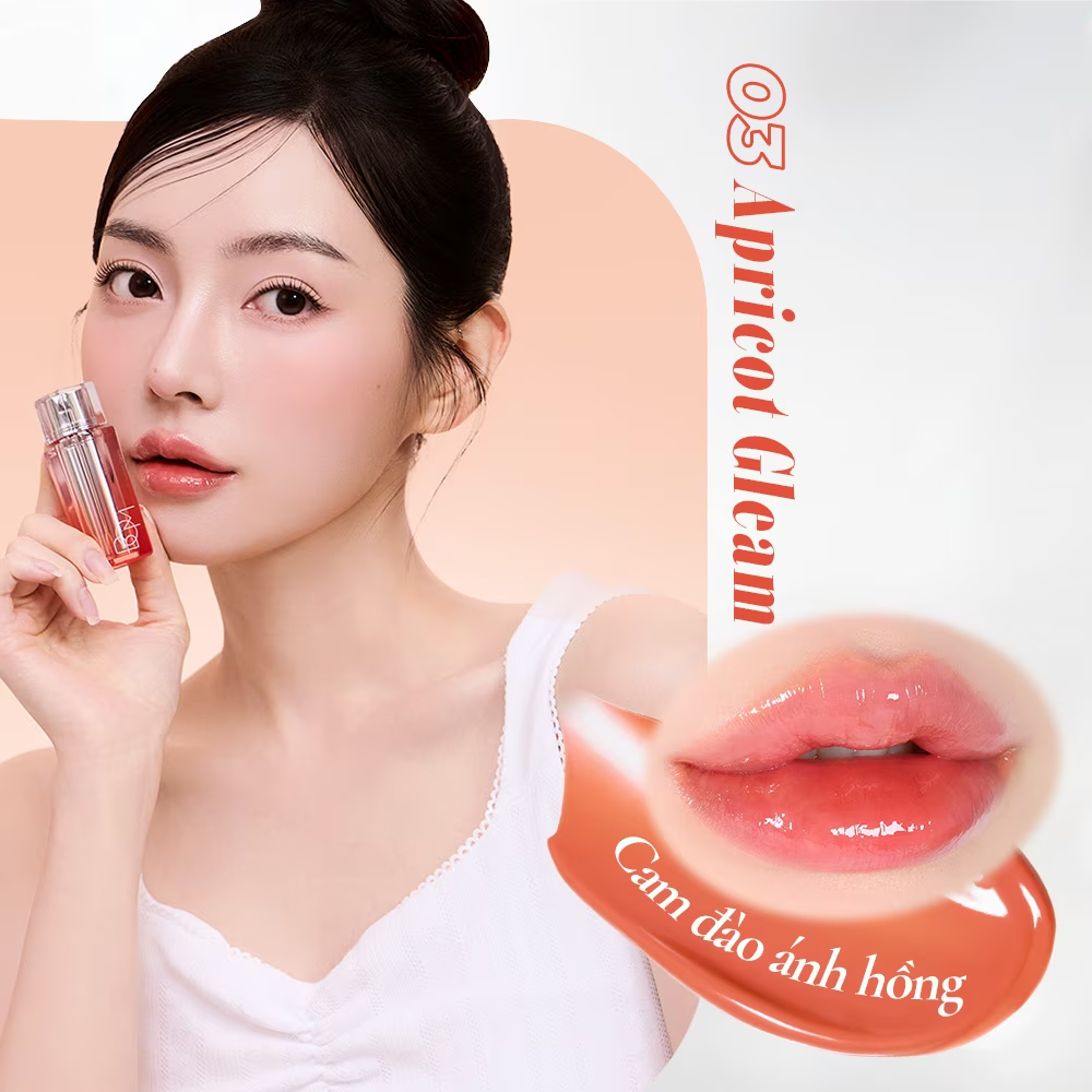 Son Bóng BOM Lip Flash Tint 3g .#03 Apricot Gleam Cam Đào Ánh Hồng Son Bóng BOM Lip Flash Tint 3g .#03 Apricot Gleam Cam Đào Ánh Hồng - Hình ảnh chính thức