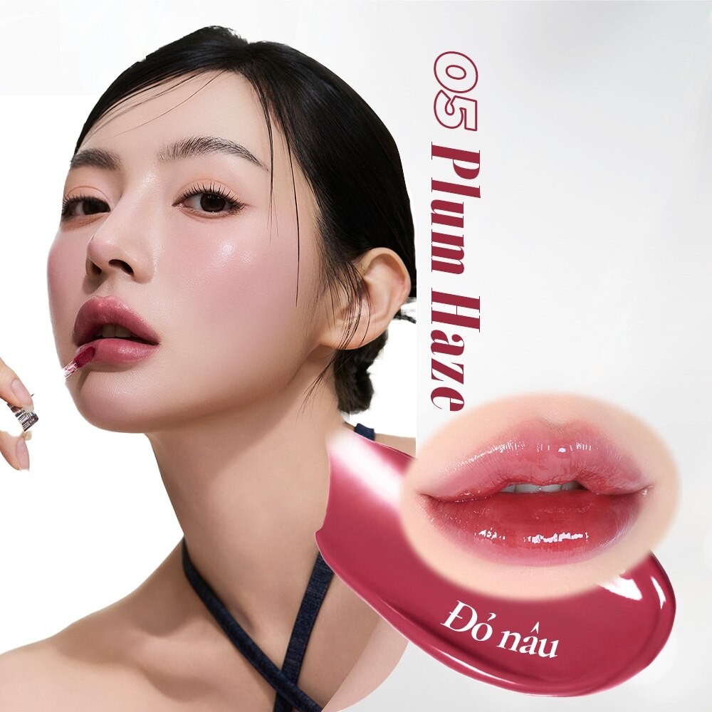 Son Bóng BOM Lip Flash Tint 3g .#05 Plum Haze Đỏ Nâu - Hình ảnh chính thức