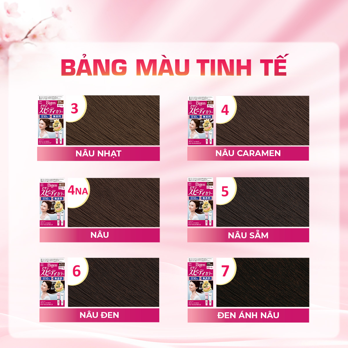 Bảng màu nhuộm phủ bạc Bigen Nhật 80g