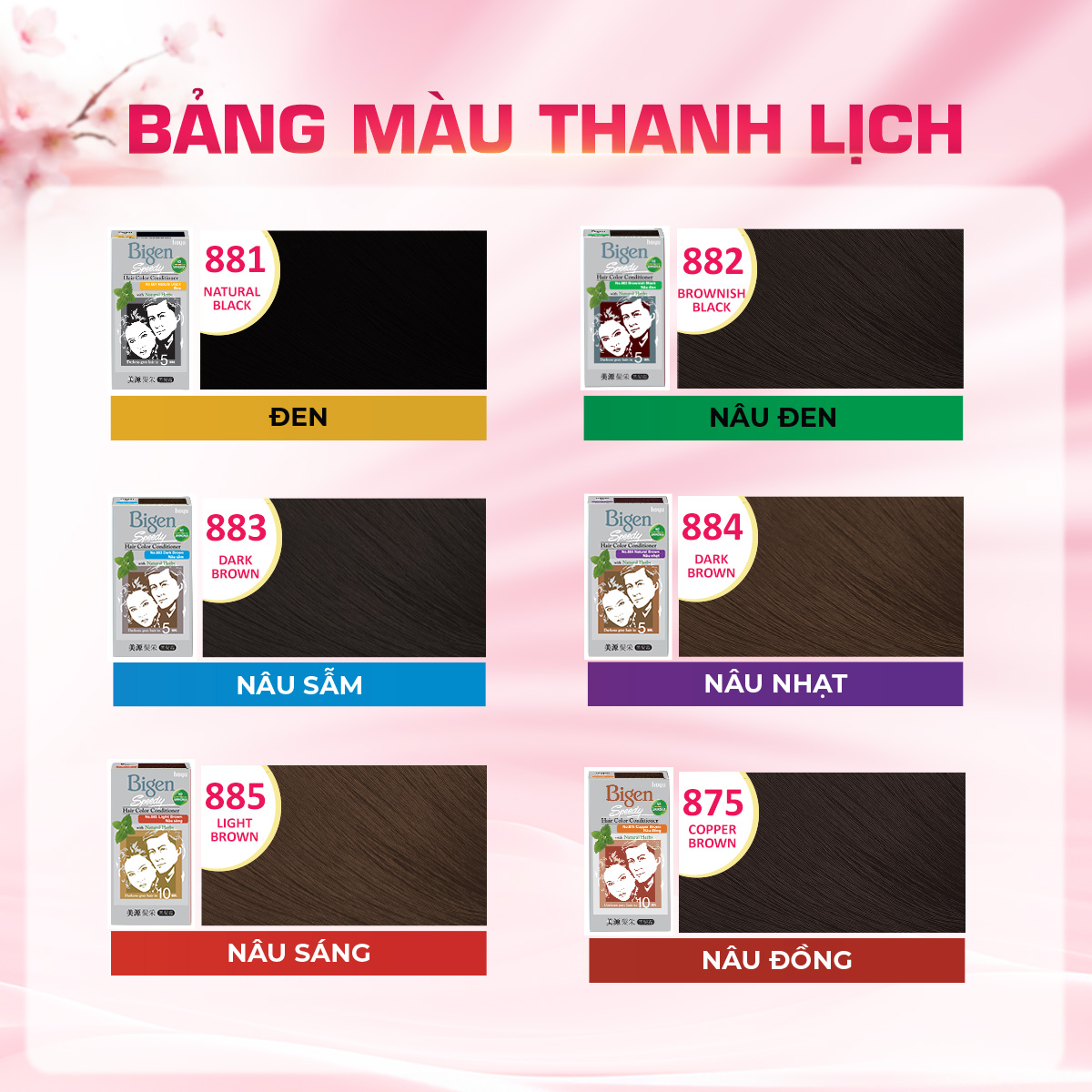 Bigen Các tông màu phủ bạc Bigen Speedy Hair Color Conditioner - Kem nhuộm tóc phủ bạc nhanh