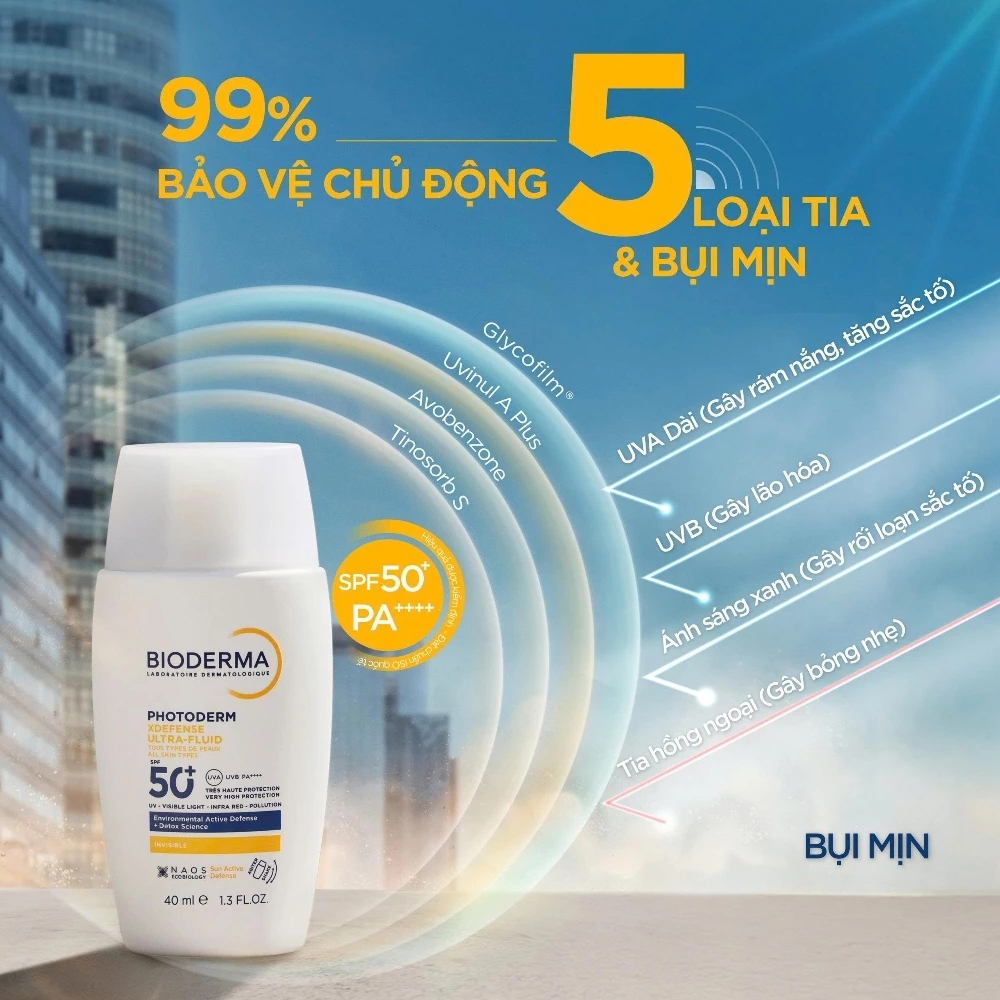 Sữa Chống Nắng Bioderma Photoderm Xdefense Ultra-Fluid SPF50+ PA++++ 40ml .#Invisible Sữa Chống Nắng Bioderma Photoderm Xdefense Ultra-Fluid SPF50+ PA++++ 40ml .#Invisible - Hình ảnh chính thức