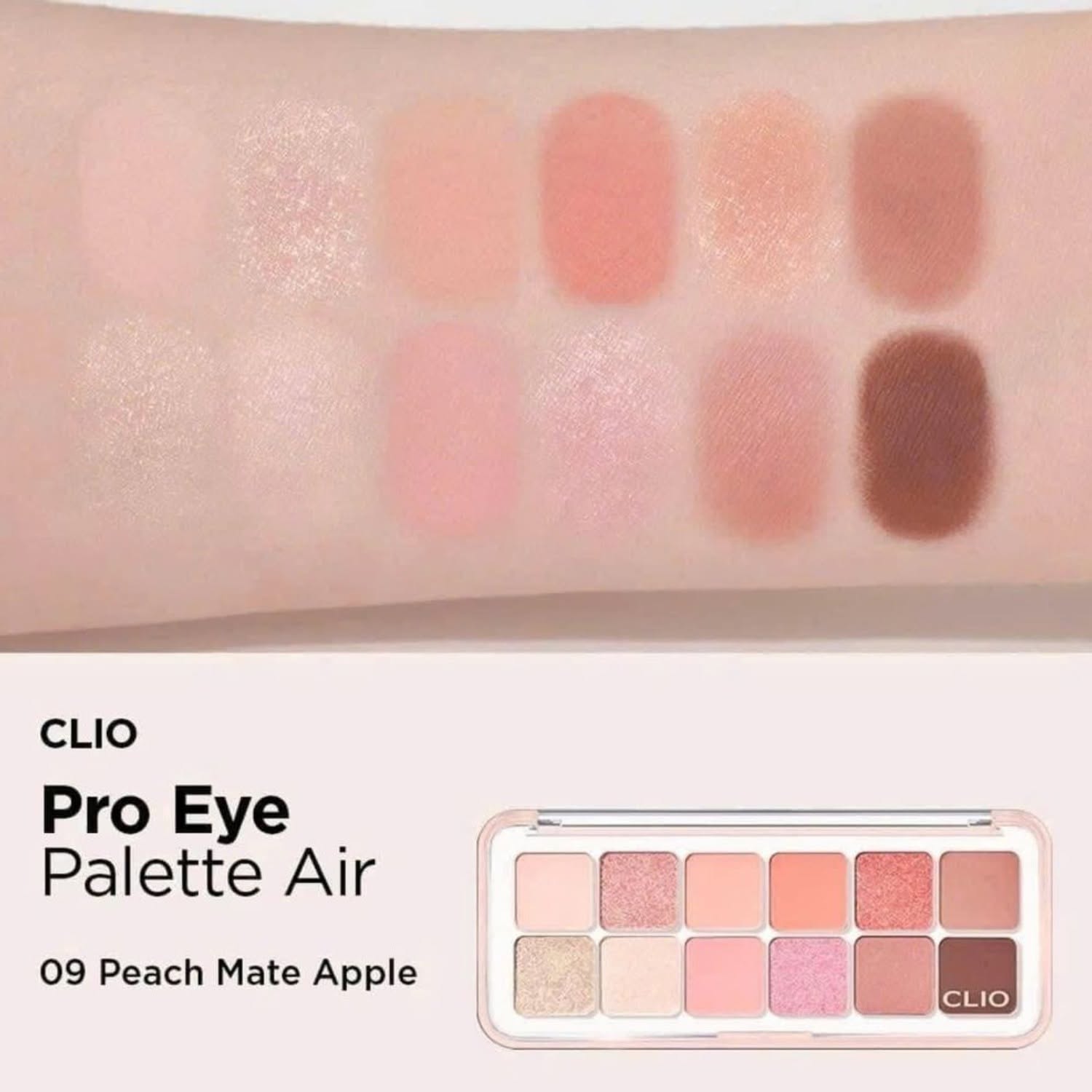 Bảng Phấn Mắt Clio Pro Eye Palette Air 0.6gx12 .#09 Peach Mate Apple - Hình ảnh chính thức