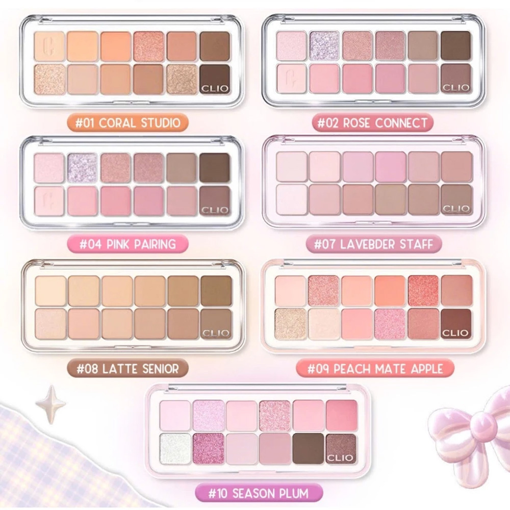 Bảng Phấn Mắt Clio Pro Eye Palette Air 0.6gx12 .#09 Peach Mate Apple - Hình ảnh chính thức