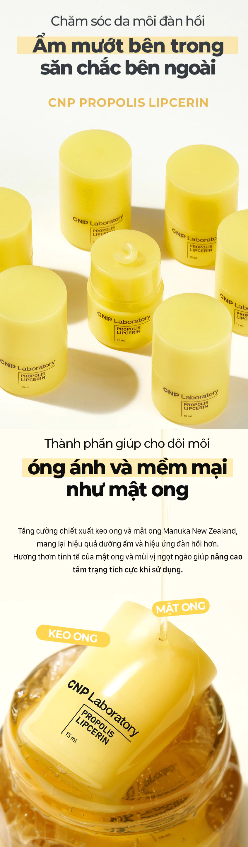 Dưỡng Môi Dạng Thỏi Vặn CNP Laboratory Propolis Lipcerin 15ml - 1
