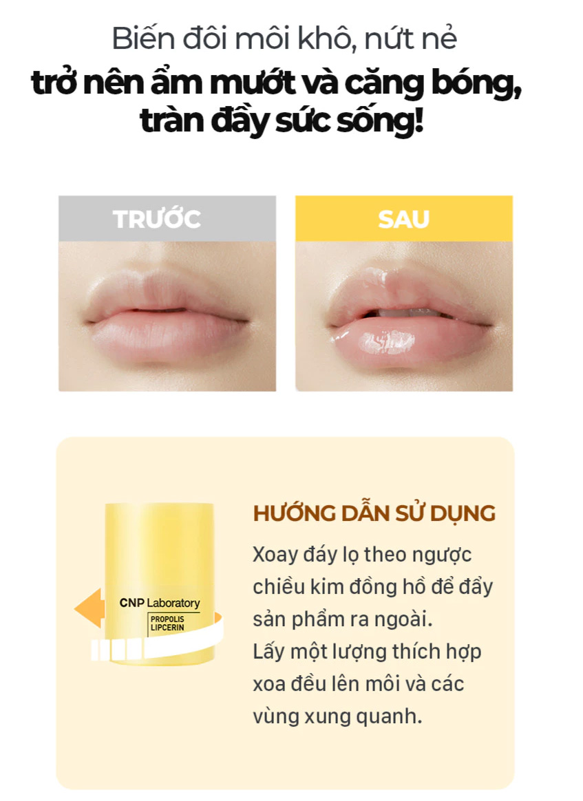 Dưỡng Môi Dạng Thỏi Vặn CNP Laboratory Propolis Lipcerin 15ml - 3