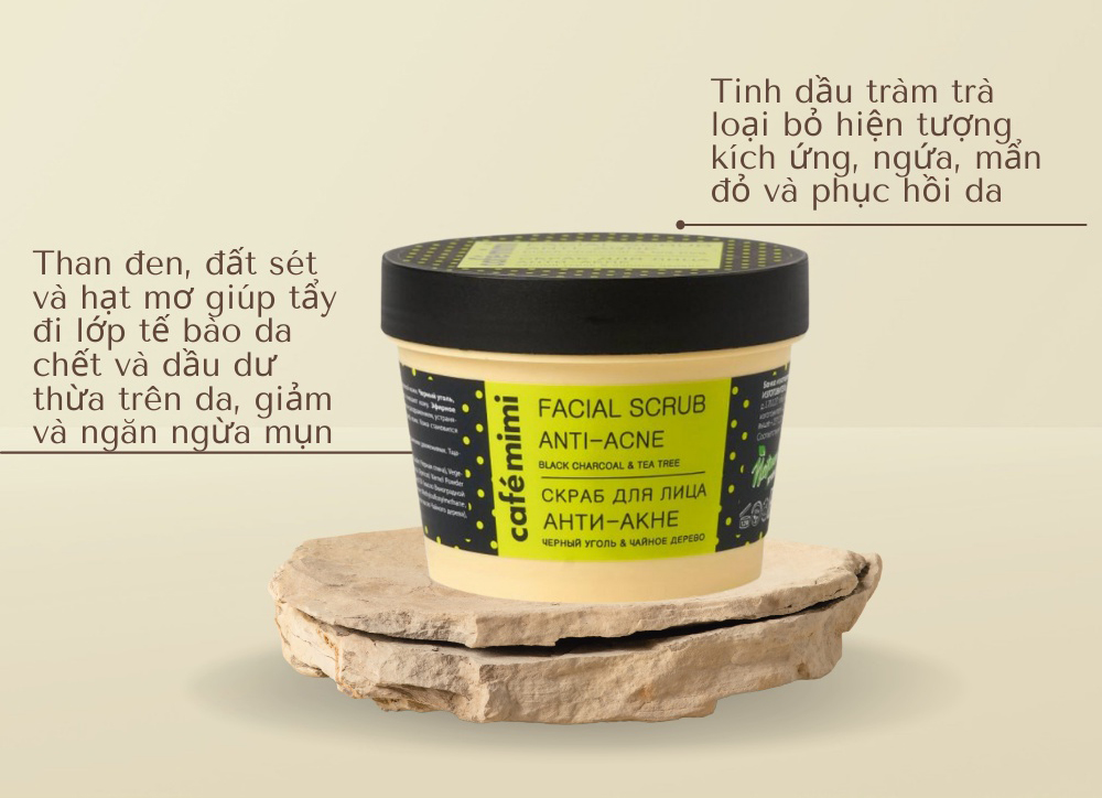 Tẩy Tế Bào Chết Da Mặt Ngăn Ngừa Mụn Cafemimi Facial Scrub Anti-Acne 110ml Tẩy Tế Bào Chết Da Mặt Ngăn Ngừa Mụn Cafemimi Facial Scrub Anti-Acne 110ml