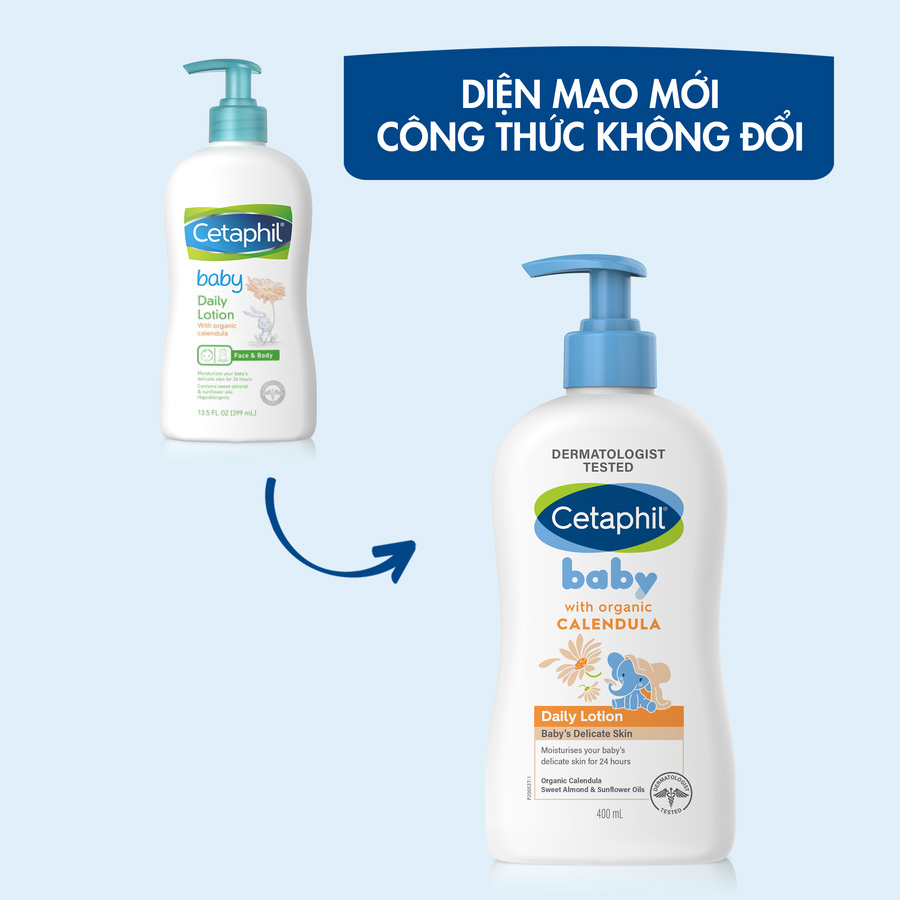 Sữa Dưỡng Da Trẻ Em Cetaphil Baby Daily Lotion With Organic Calendula Tinh Chất Hoa Cúc 400ml - 1