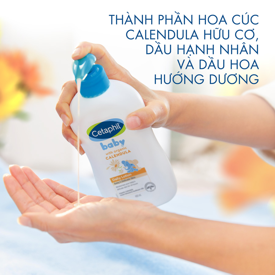 Sữa Dưỡng Da Trẻ Em Cetaphil Baby Daily Lotion With Organic Calendula Tinh Chất Hoa Cúc 400ml - 2