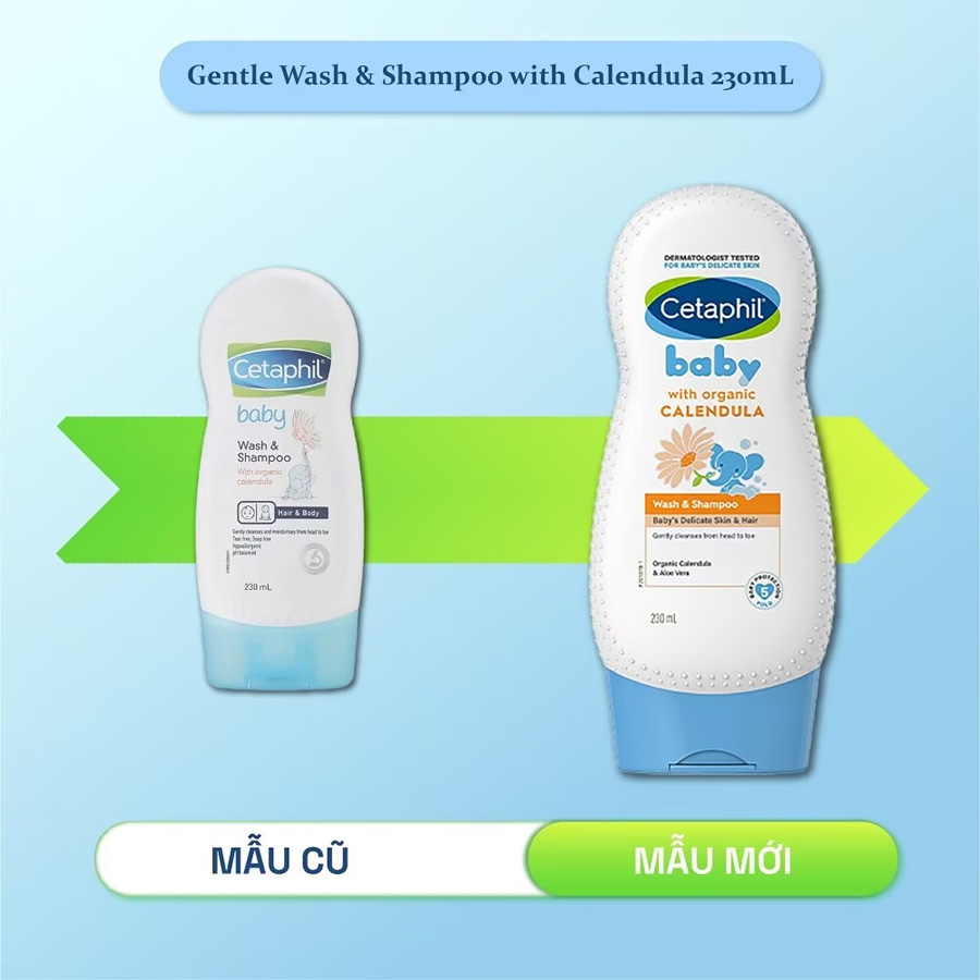 Sữa Tắm Gội Trẻ Em Cetaphil Baby Organic Calendula Tinh Chất Hoa Cúc 230ml - 1