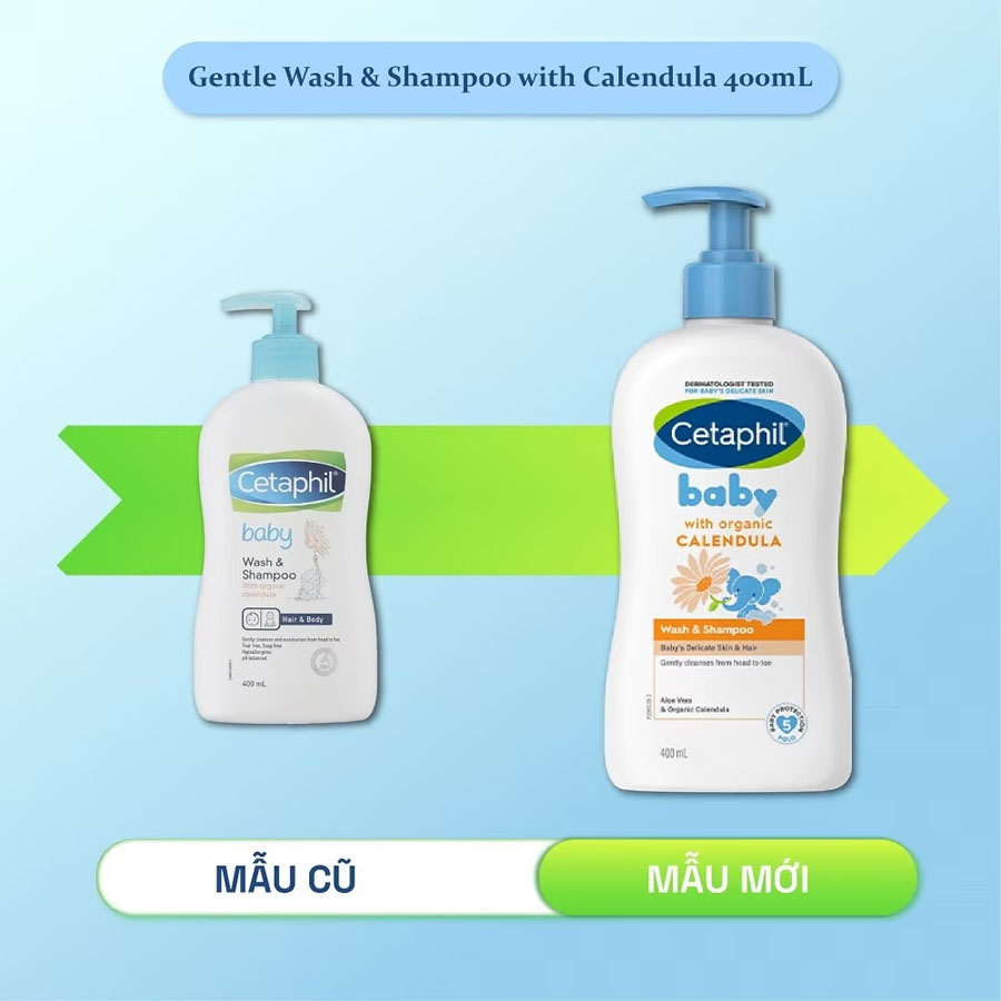 Sữa Tắm Gội Trẻ Em Cetaphil Baby Organic Calendula Tinh Chất Hoa Cúc 400ml - 1