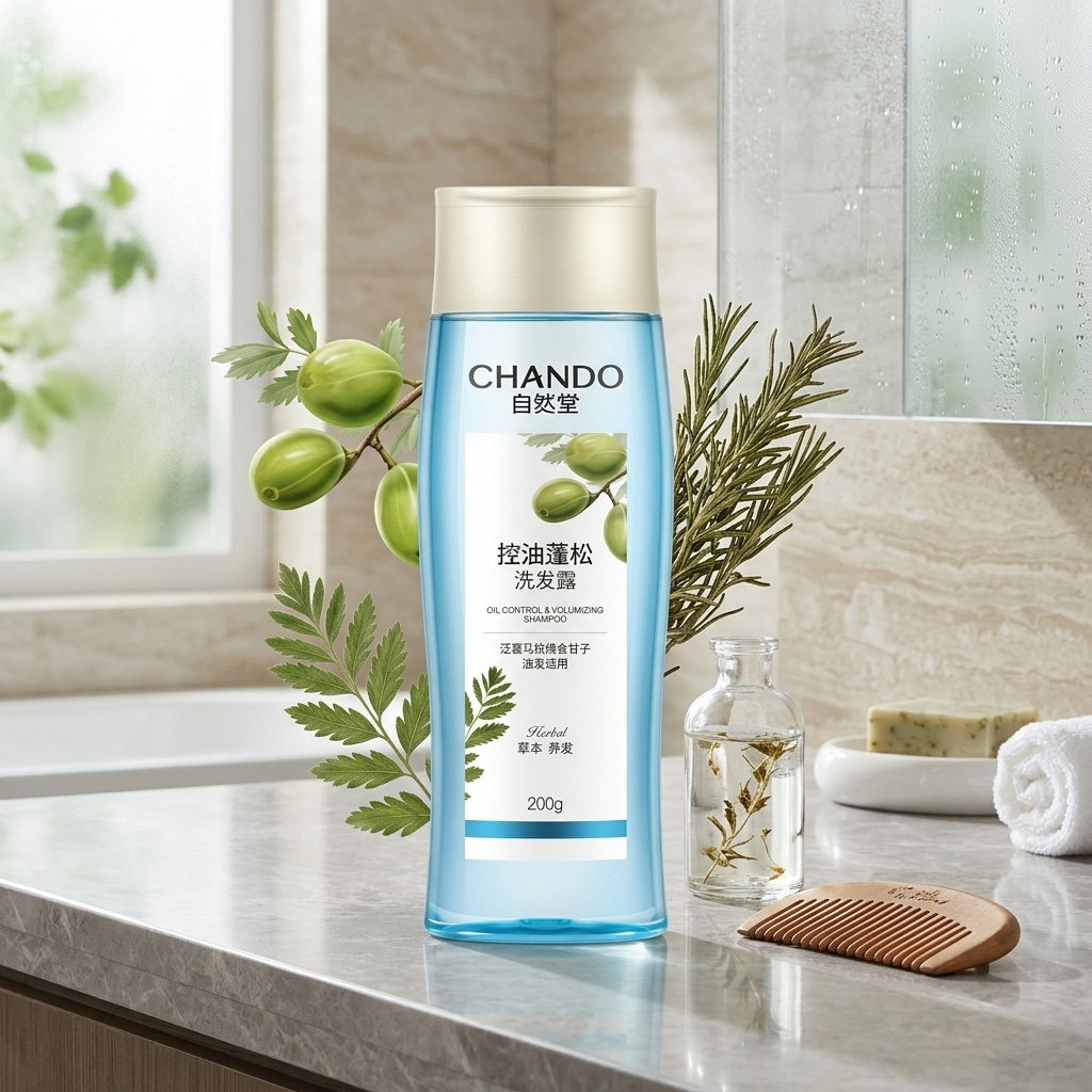 Dầu gội Chando Himalaya Oil Control & Volumizing Shampoo 200g kết hợp quả lý gai Himalaya, tinh dầu lá tràm trà và cam tùng giúp da đầu thông thoáng, tóc nhẹ, Dầu gội Chando Himalaya Oil Control & Volumizing Shampoo 200g