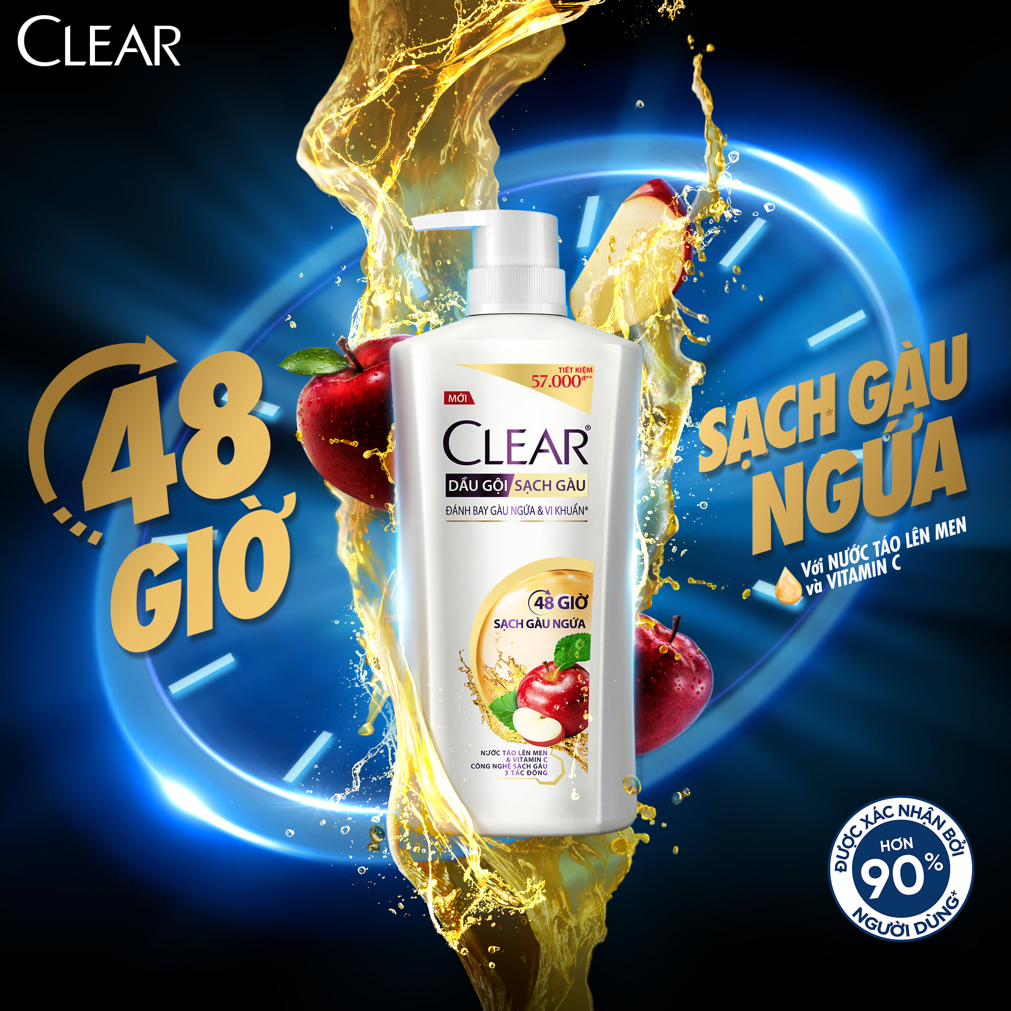 Clear 48 Hour Anti-Dandruff Shampoo 630g (612ml)