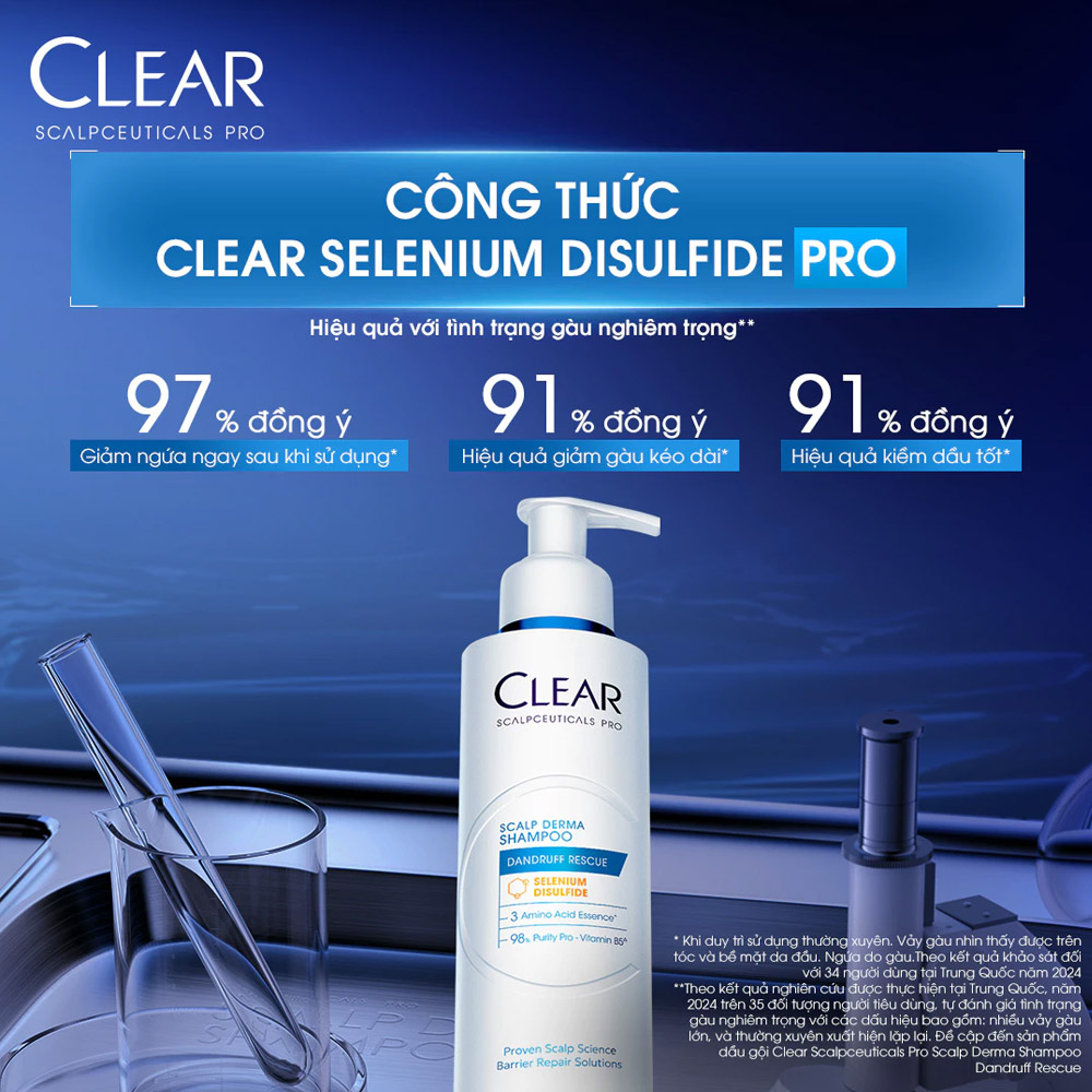 Dầu gội Clear Scalpceuticals Pro Scalp Derma Dandruff Rescue Shampoo 200g
