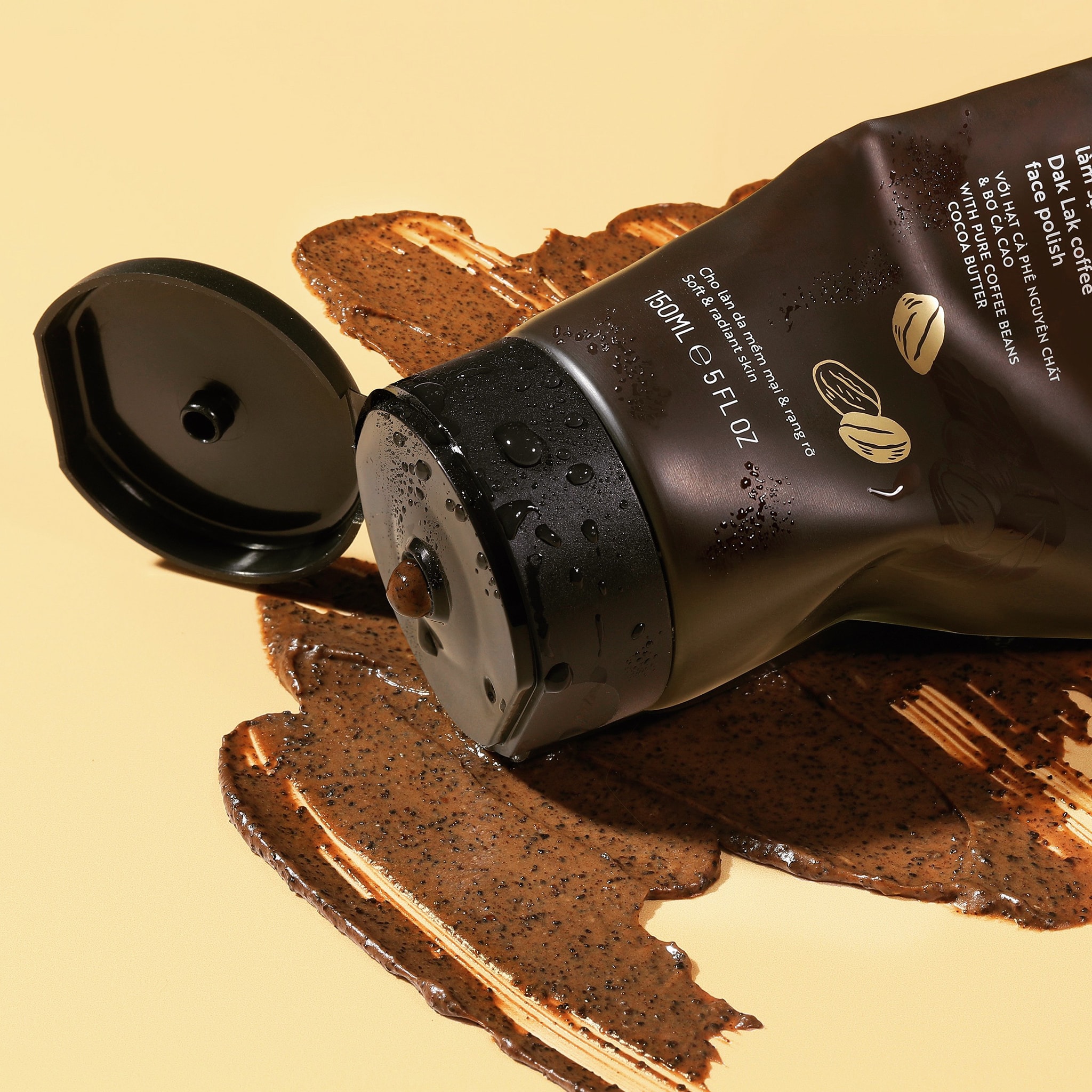Tẩy Tế Bào Cocoon Dak Lak Coffee Làm Sạch Mềm Mại Da Mặt Với Hạt Cà Phê Và Bơ Ca Cao 150ml - 1