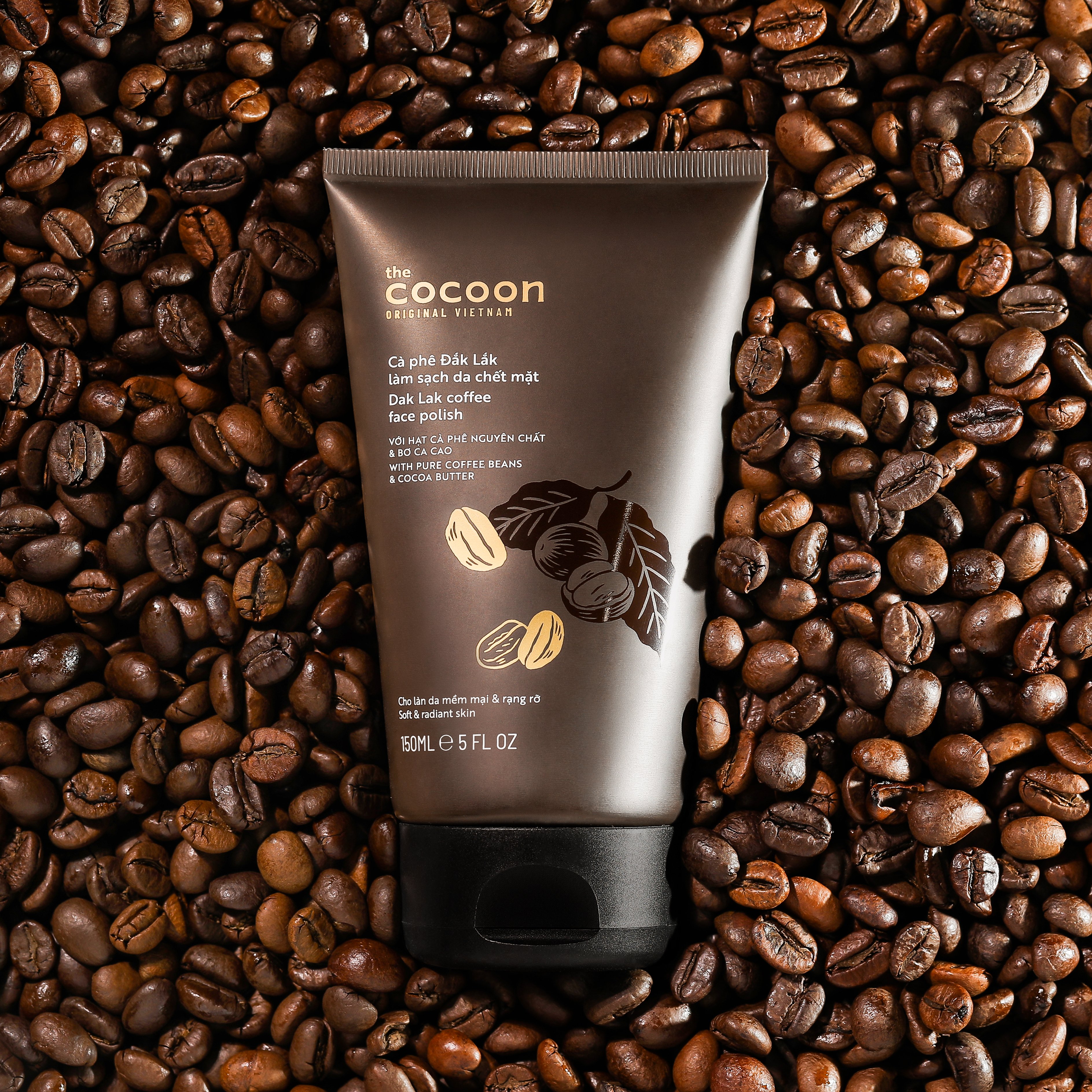 Tẩy Tế Bào Cocoon Dak Lak Coffee Làm Sạch Mềm Mại Da Mặt Với Hạt Cà Phê Và Bơ Ca Cao 150ml - 2