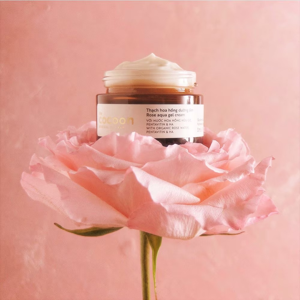 Thạch Hoa Hồng Cocoon Rose Aqua Gel Cream Hydrate & Nourish Skin Cấp Ẩm Dưỡng Da 100% Thuần Chay 30ml - 1
