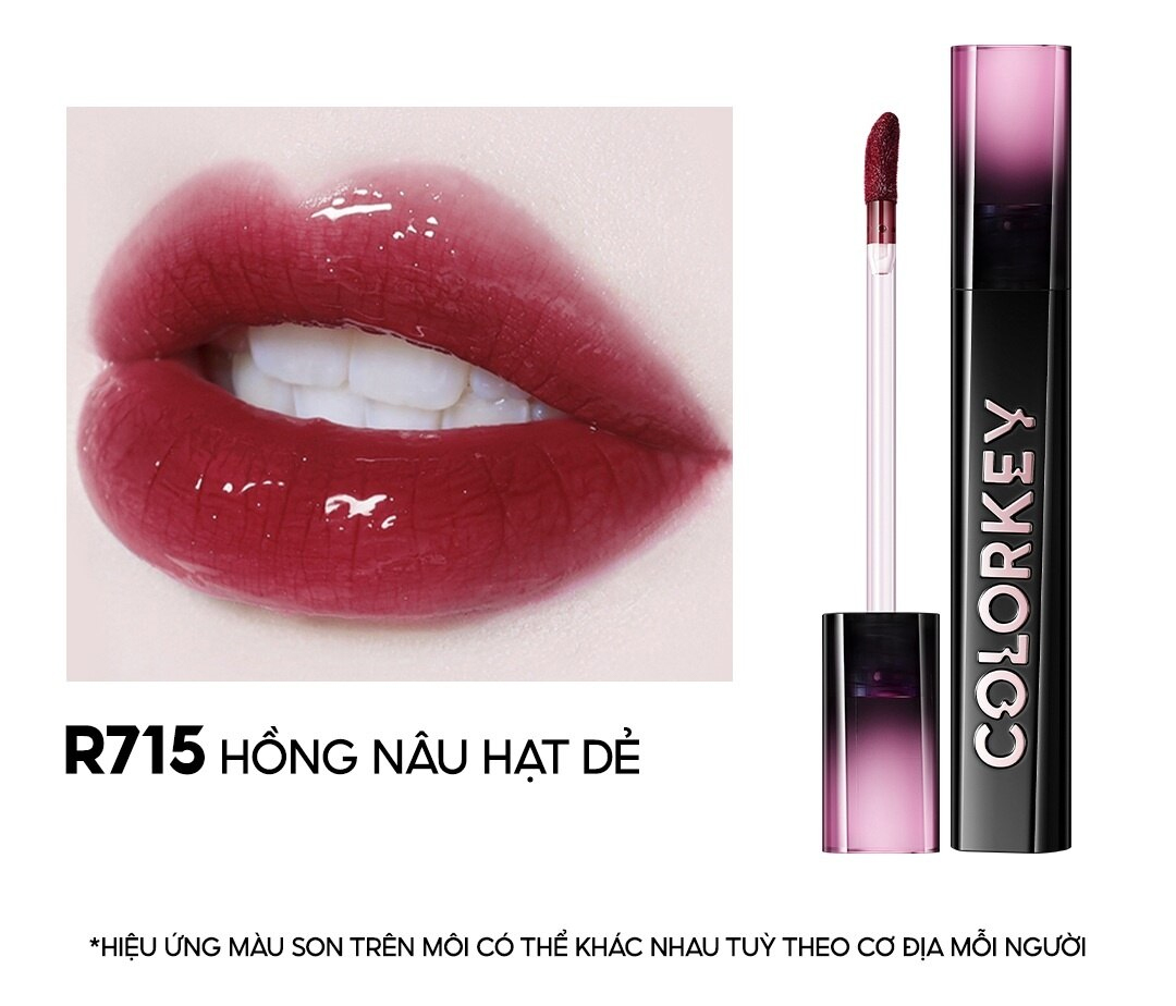Son Bóng Colorkey Airy Lip Mirror Series 2.5g .#R715 Hồng Nâu Hạt Dẻ Son Bóng Colorkey Airy Lip Mirror Series 2.5g .#R715 Hồng Nâu Hạt Dẻ - Hình ảnh chính thức