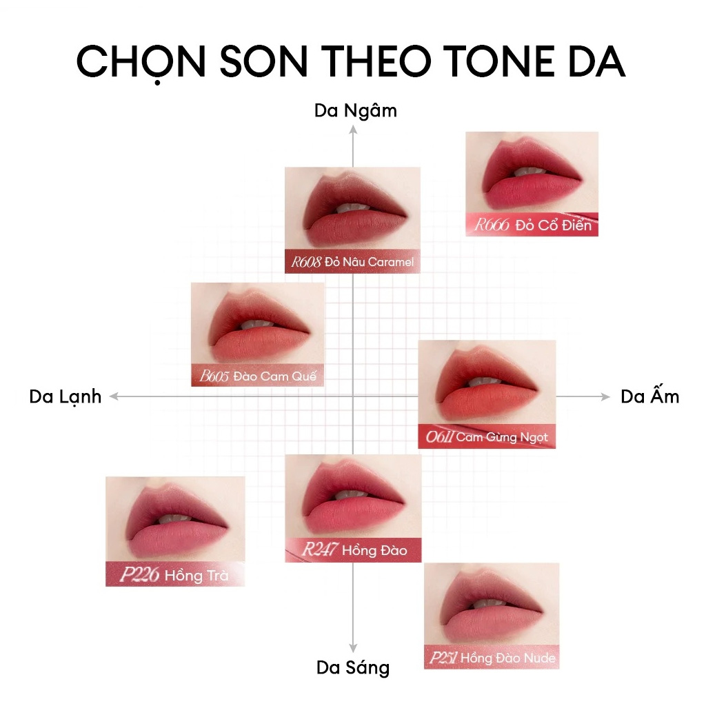Son Kem Lì Colorkey Airy Velvet Lip Lacquer 2.5g .#R608 Đỏ Nâu Caramel