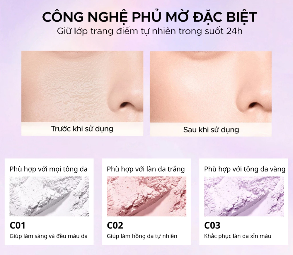 Phấn Phủ Dạng Bột Colorkey Lasting Naturally-Occurring Loose Powder 8g .#C03 - Hình ảnh chính thức