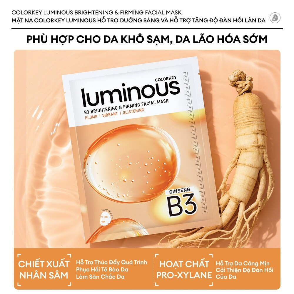 Mặt Nạ Săn Chắc Và Sáng Da B3 Colorkey Luminous B3 Brightening & Firming Facial Mask 30ml