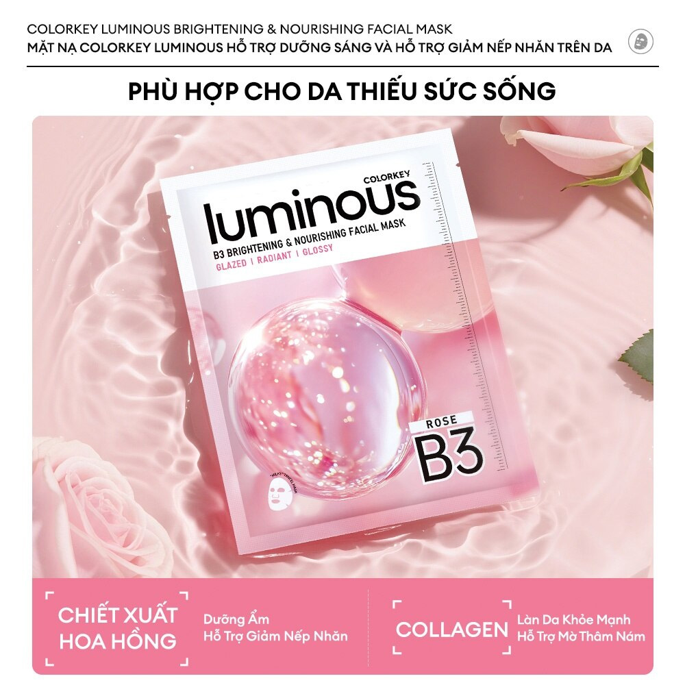 Mặt Nạ Dưỡng Ẩm Và Sáng Da B3 Colorkey Luminous B3 Brightening & Nourishing Facial Mask 30ml