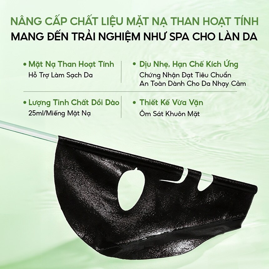 Hộp Mặt Nạ Colorkey Luminous Green Tea PDRN Purifying Facial Mask 25ml x 10pcs