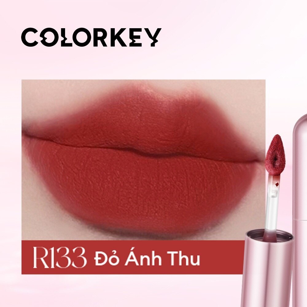Son Kem Colorkey Mousse Matte Lip Mud 2g .#R133 Autumn Red Đỏ Ánh Thu