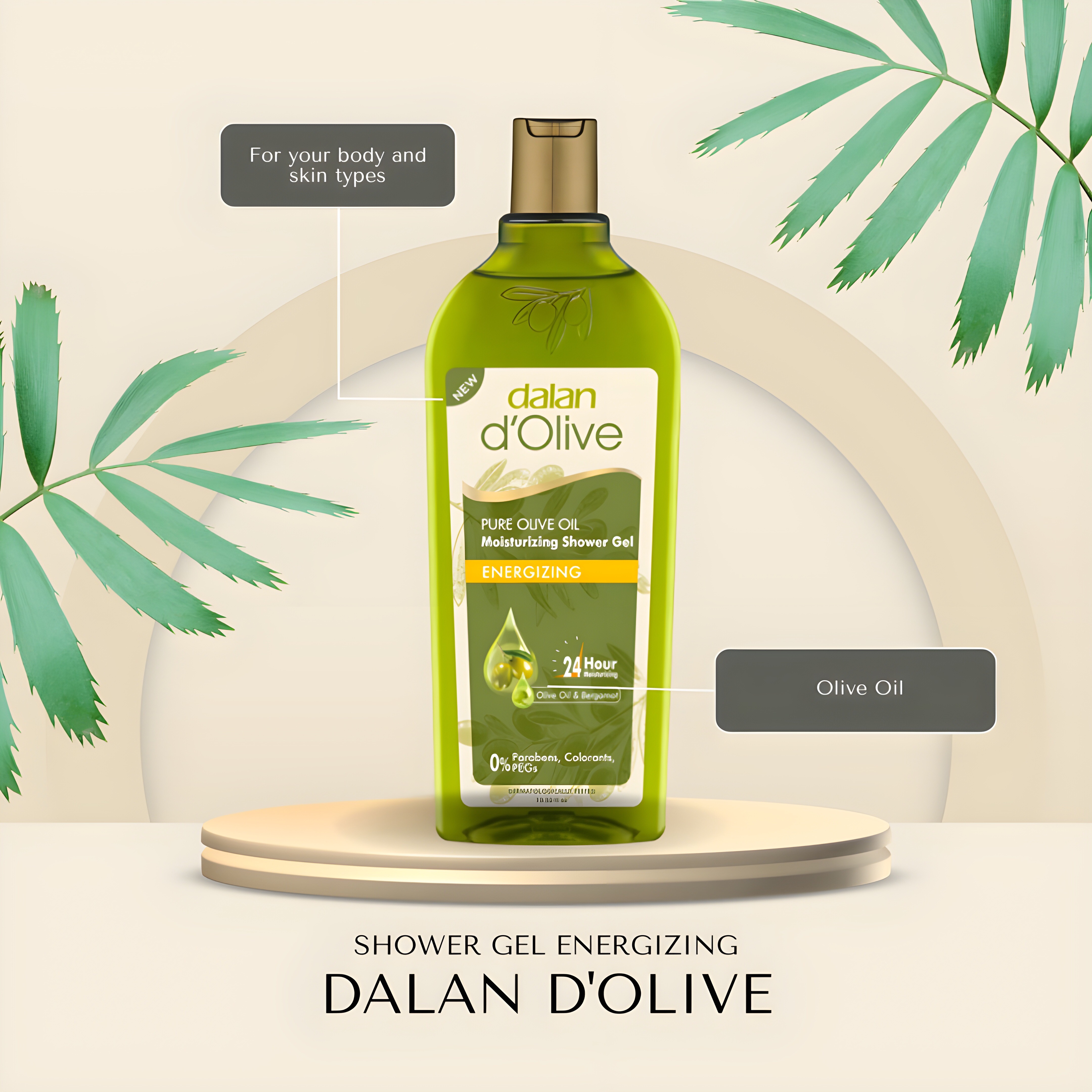 Dalan D'Olive Pure Olive Oil Moisturizing Shower Gel Energizing 400ml