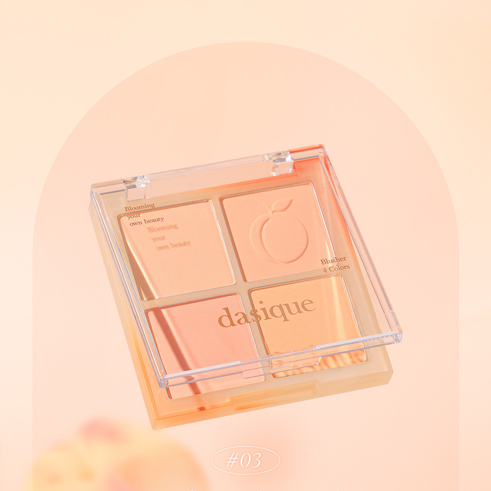 Phấn Má Hồng Dasique Blending Mood Cheek gồm 4 ô màu đào xinh xắn Phấn Má Hồng Dasique Blending Mood Cheek