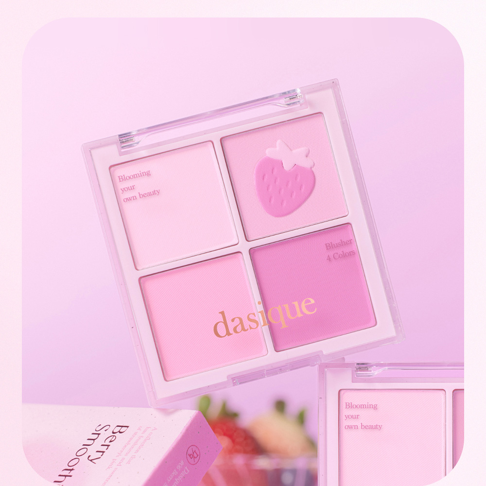 Phấn Má Hồng Dasique Blending Mood Cheek gồm 4 ô màu berry trẻ trung xinh xắn Phấn Má Hồng Dasique Blending Mood Cheek