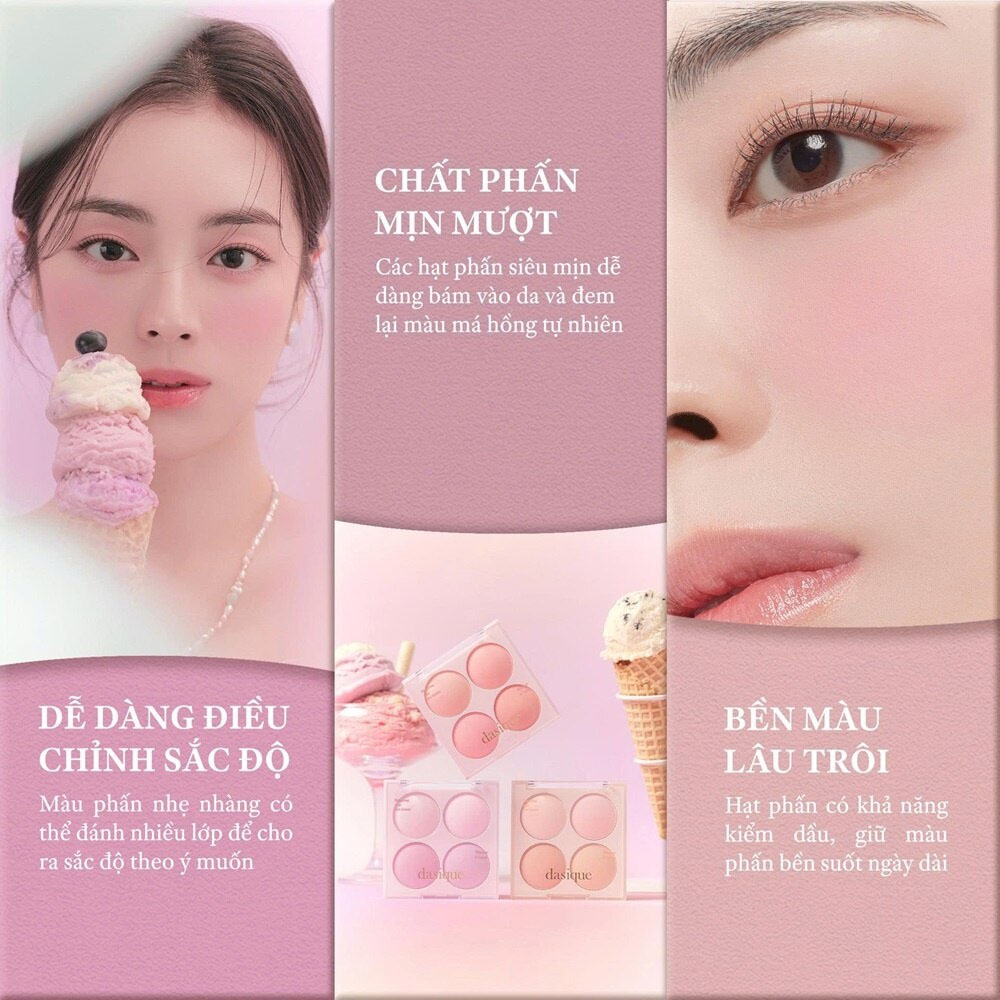 Phấn Má Hồng Dasique Blending Mood Cheek 16.8g .#08 Blueberry Sorbet - Hình ảnh chính thức