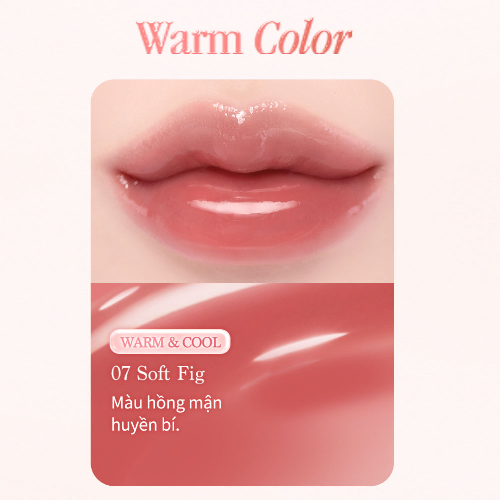 Son Bóng Dasique Pure Water Lip Gloss 2.6g .#07 Soft Fig - Hình ảnh chính thức